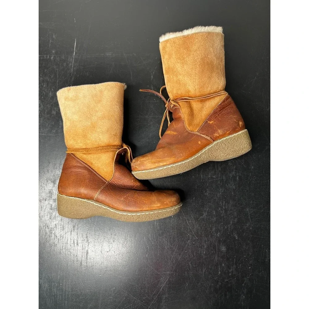 MAXINE Women's Brown Shearling Winter‎ Boots Size 6